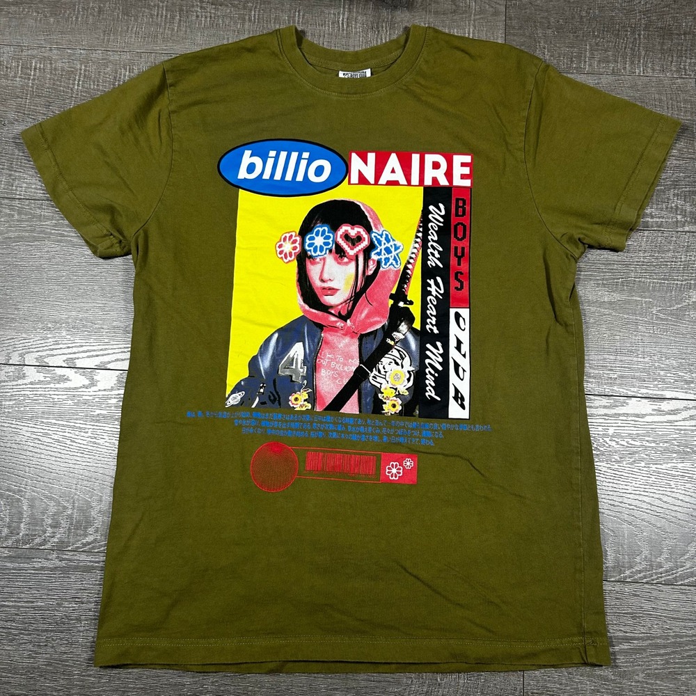 Billionaire Boys Club Graphic T-Shirt Mens Large Olive Green Anime Katana Tee